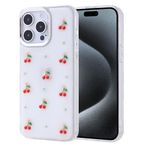 iPhone 15 Pro Max İle Uyumlu Kılıf Airbag Tasarımlı Simli Şeffaf Kutup Kapak 36384 Kiraz