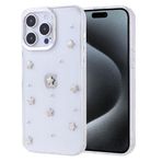 iPhone 15 Pro Max İle Uyumlu Kılıf Airbag Tasarımlı Simli Şeffaf Kutup Kapak 36384 Yıldız