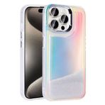 iPhone 15 Pro Max İle Uyumlu Kılıf Airbagli Renkli Arka Yüzey Boncuk Tasarımlı Kumul Kapak 32845 Şeffaf