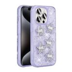 iPhone 15 Pro Max İle Uyumlu Kılıf Airbagli Simli Arka Yüzey Işıltı Silikon Kapak 31799 Lila