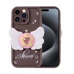 iPhone 15 Pro Max İle Uyumlu Kılıf Kamera Korumalı Figür Tasarımlı Kapya Kapak 32516 Koyu Kahve