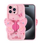 iPhone 15 Pro Max İle Uyumlu Kılıf Kamera Korumalı Figür Tasarımlı Kapya Kapak 32516 Pembe Açık
