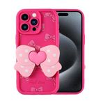 iPhone 15 Pro Max İle Uyumlu Kılıf Kamera Korumalı Figür Tasarımlı Kapya Kapak 32516 Pembe Koyu