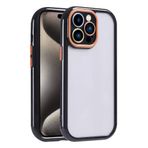iPhone 15 Pro Max İle Uyumlu Kılıf Kamera Korumalı Renkli Kenar ve Çerçeve Tasarımlı Vitamin Kapak 32458 Siyah