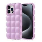 iPhone 15 Pro Max İle Uyumlu Kılıf Parlak Esnek Silikon Dom Dom Kapak 32676 Lila