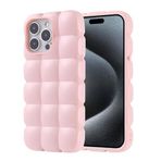 iPhone 15 Pro Max İle Uyumlu Kılıf Parlak Esnek Silikon Dom Dom Kapak 32676 Pembe