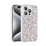 iPhone 15 Pro Max İle Uyumlu Kılıf Parlak Taşlı Tasarım Linea Kapak 30744 Beyaz