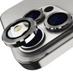 iPhone 15 Pro Max İle Uyumlu ve iPhone 15 Pro Safir Kamera Lens Koruyucu uygulama aparatlı koyu gri