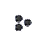 İphone 15 Pro Max Kamera Lens Koruyucu Renkli Taşlı Tasarım Kolay Takma Aparatlı (Cl-06) Midnight