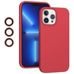iPhone 15 Pro Max Kılıf Kamera Lensli Lansman Silikon Kapak Kırmızı