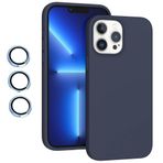 iPhone 15 Pro Max Kılıf Kamera Lensli Lansman Silikon Kapak Lacivert