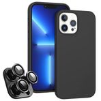 iPhone 15 Pro Max Kılıf Kamera Lensli Lansman Silikon Kapak Siyah