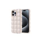 iPhone 15 Pro Max Kılıf Parlak Esnek Silikon Zore Dom Dom Kapak-Beyaz