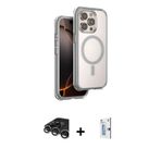 iPhone 15 Pro Max Kılıf Zirve Klasik Prime - Siyah Bilvis 0.18mm Plus Cam Ekran Koruyucu + Gümü