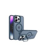 İphone 15 Pro Max Metal Bracket Lacivert Magsafe Mat Plastik Kılıf