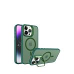 İphone 15 Pro Max Metal Bracket Yeşil Magsafe Mat Plastik Kılıf
