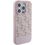 İphone 15 Pro Max Uyumlu Kılıf Guess Lisans Magsafe Şarj Özellik Yazı Logo Gcube Desen Pembe