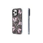 İphone 15 Pro Max Uyumlu Kılıf Magsafe Özellikli Kelebek Desenli Youngkit Shadow Dance Serisi Gri