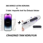 Iphone 15 Pro Max Ve Tum Modellere Uyumlu 360 Derece Full Body Jelatin Ve Hoparlor Toz Onleyici Kit