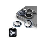 iPhone 15 Pro / Pro Max için IPG ProLENS Kamera Lens Koruyucu Alüminyum CD Çerçeveli, Kırılmaz Cam - Açık Mavi