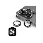 iPhone 15 Pro / Pro Max için IPG ProLENS Kamera Lens Koruyucu Alüminyum CD Çerçeveli, Kırılmaz Cam - Uzay Grisi