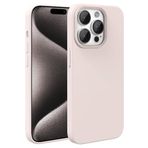 iPhone 15 Pro Pudra Pembe Silikon Kılıf Leke Tutmaz İçi Süet Silinebilir Kamera Yükseltili Kapak