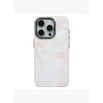 iPhone 15 Pro Uyumlu MagSafe Premium Pembe Beyaz Mermer Kamera Korumalı Darbe Emici Kılıf