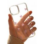 iPhone 15 Pro Uyumlu Şeffaf Kurdele Desenli Yumuşak Koruma Kılıfı – İnce, Esnek, Çizilmez Tasarım, Kamera Korumalı Şeffaf Telefon Kapak Mor
