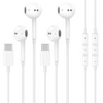 iPhone 16 15 için Kablolu USB C Kulaklık, Mikrofonlu ve Uzaktan Kumandalı Tip C Kulaklıklar, Gürültü Önleyici Kulaklıklar iPhone 16 15 Pro Max, iPad Pro, Galaxy S25 S24 Ultra, Pixel 9/8/7 için Kablolu