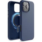Iphone 16 için Magsafe İle Uyumlu M.TK moveteck Pro Kılıf Lansman Şarj Özellikli Yumuşak Mat Renkli Hassas Butonlu Kadife Silikon, Blue Titanyum, Tek Ebat, kivi-ip16pro-lacivert