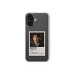 iPhone 16 ile Uyumlu Johnny Depp Minimalist Poster Tasarım Baskılı Şeffaf Kılıf