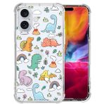 iPhone 16 ile uyumlu kılıf, dinozor baskılı, şeffaf cep telefonu kılıfı, dört köşeli, hava yastıkları, TPU Softshell düşmeye karşı dayanıklı, çarpma önleyici ve kaymaz