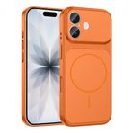 iPhone 16 İle Uyumlu Kılıf Kablosuz Şarj Özellikli Kamera Korumalı Formen Kapak T39627 Turuncu