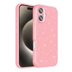 iPhone 16 İle Uyumlu Kılıf Kamera Korumalı Simli Lüks Koton Kapak 36805 Açık Pembe