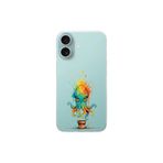 iPhone 16 ile uyumlu Splash ahtapot tasarımlı şeffaf silikon kılıf