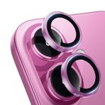 iPhone 16 / iPhone 16 Plus Raze Metal Kamera Lens Koruyucu Pembe
