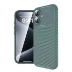 İphone 16 Kılıf Auto Focus Karbon Kapak - Koyu Yeşil