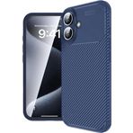 İphone 16 Kılıf Auto Focus Karbon Kapak - Lacivert