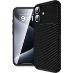 İphone 16 Kılıf Auto Focus Karbon Kapak - Siyah