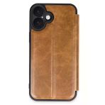 İphone 16 Kılıf Flip Cover - Taba