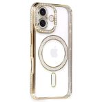 İphone 16 Kılıf Joke Simli Magneticsafe Kılıf - Gold