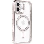 İphone 16 Kılıf Joke Simli Magneticsafe Kılıf - Pembe