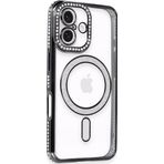 İphone 16 Kılıf Joke Simli Magneticsafe Kılıf - Siyah