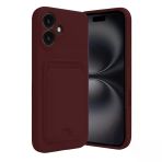 İphone 16 Kılıf Kelvin Kartvizitli Silikon - Bordo