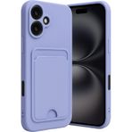 İphone 16 Kılıf Kelvin Kartvizitli Silikon - Lila