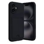İphone 16 Kılıf Kelvin Kartvizitli Silikon - Siyah