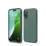 İphone 16 Kılıf Nano İçi Kadife Silikon - Koyu Yeşil
