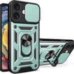 İphone 16 Kılıf Pars Lens Yüzüklü Silikon - Yeşil