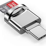 iPhone 16 Micro SD Kart Okuyucu Adaptörü,USB Tip C - Micro SD/TF Kart Okuyucu Görüntüleyici Mikro SD Kart Adaptörü iPhone 15/15 Plus/15 Pro/15 Pro Max ile Uyumlu, iPad,Samsung (Gri)