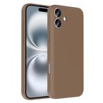 iPhone 16 Plus İle Uyumlu Kılıf Kamera Korumalı Kartlık Hazneli Vitra Kapak 37026 Kahverengi